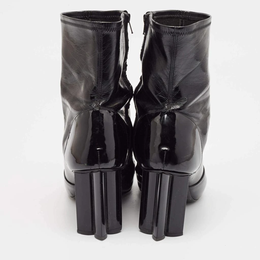 Louis Vuitton Louis Vuitton Black Leather and Patent Leather Silhouette Ankle Length Boots Size 41 5