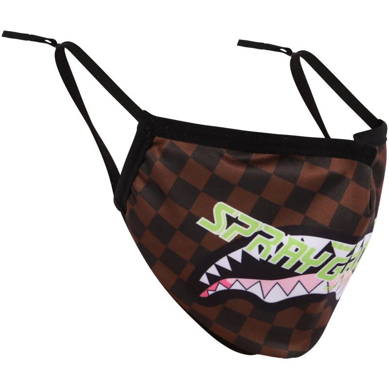 SprayGround Misfit logo face mask in brown 1