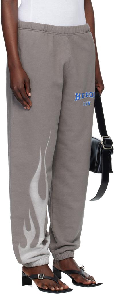 Heron Preston Gray 'Heron Law' Flames Sweatpants