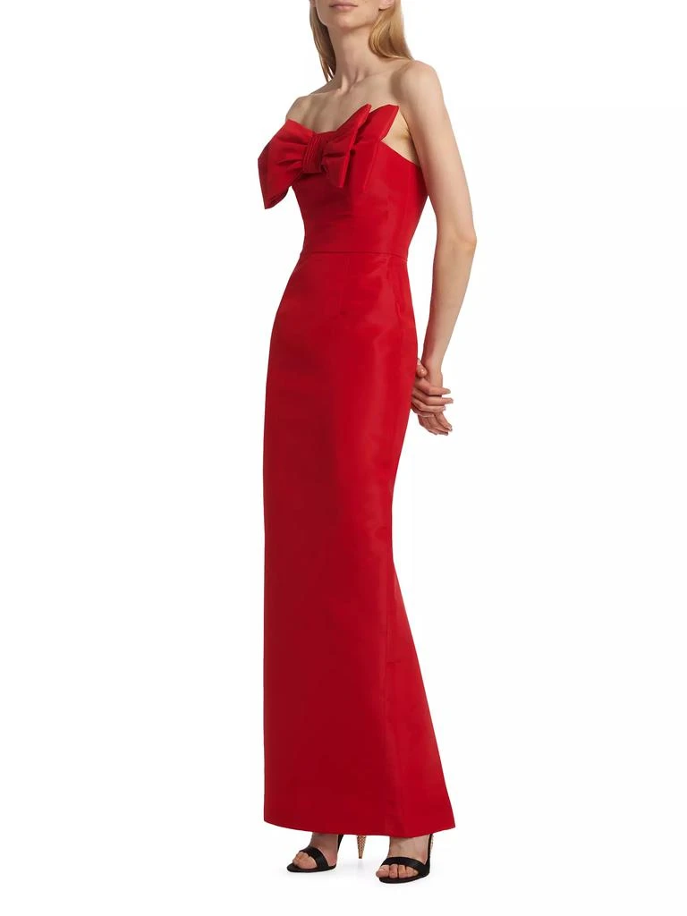 Alexia María Romina Silk Bow-Embellished Column Gown 4