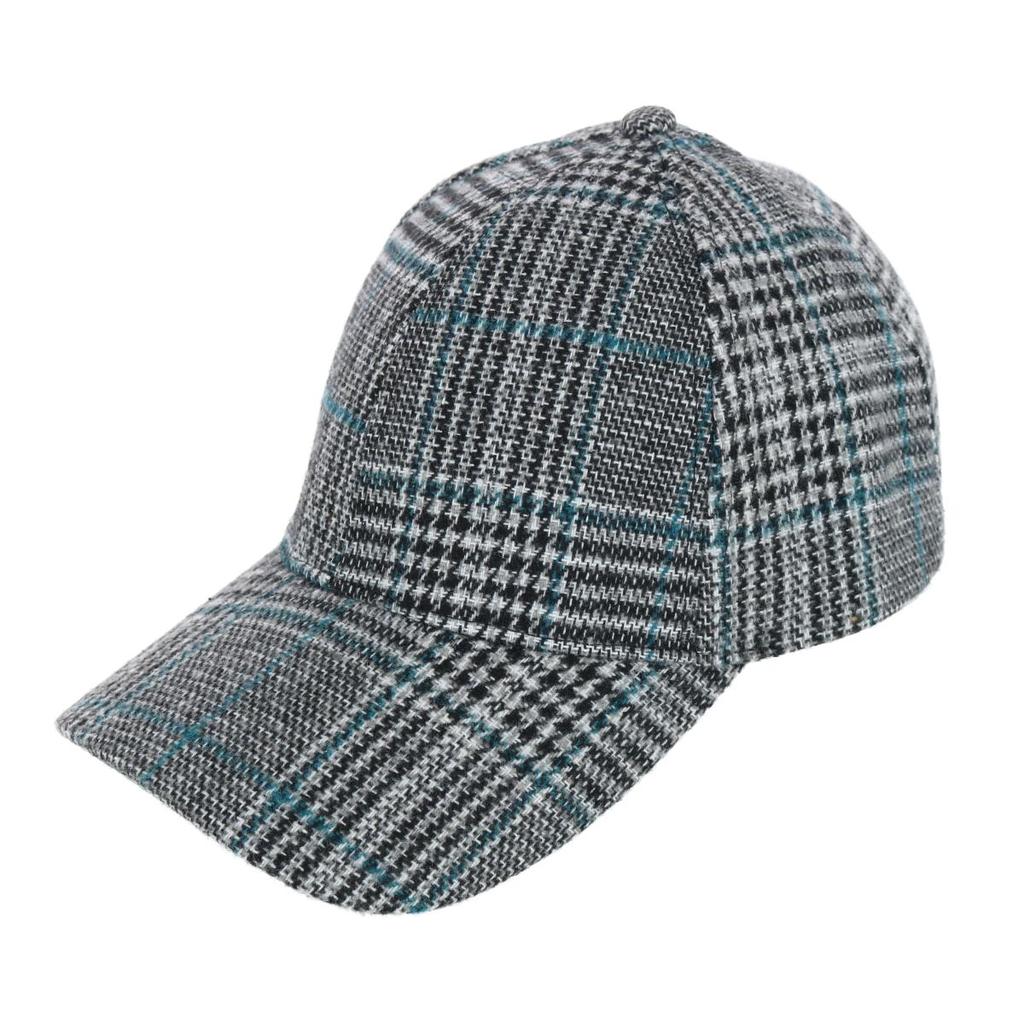 David & Young Women's Menswear Houndstooth Plaid Baseball Cap