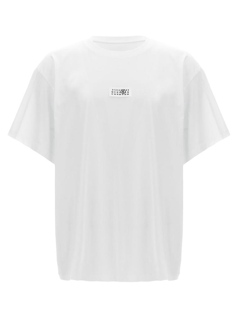 MM6 MM6 Maison Margiela Numbers Motif-Patch Crewneck T-Shirt