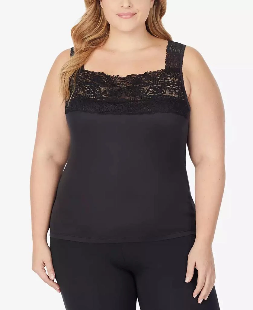 Cuddl Duds Plus Size SofTech Stretch Lace Detail Cami 1