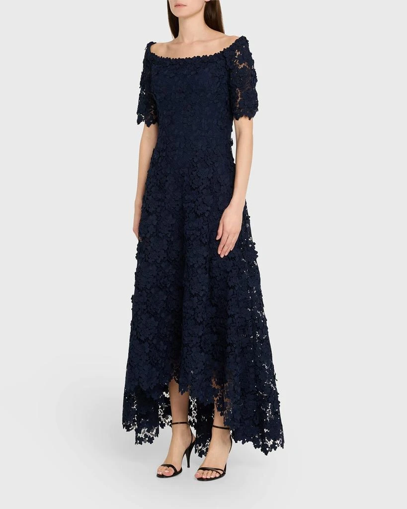 Teri Jon High-Low Floral Lace Maxi Dress 4