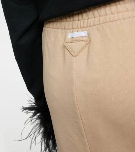 Prada Feather-trimmed cotton midi skirt 6