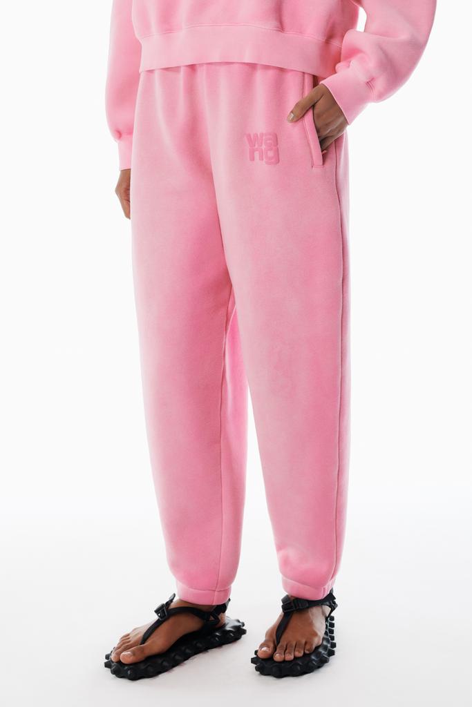 大人気【alexanderwang】Structured terry puff logo sweatpants PUFF LOGO SWEATSHIRT IN STRUCTURED TERRY in BLACK