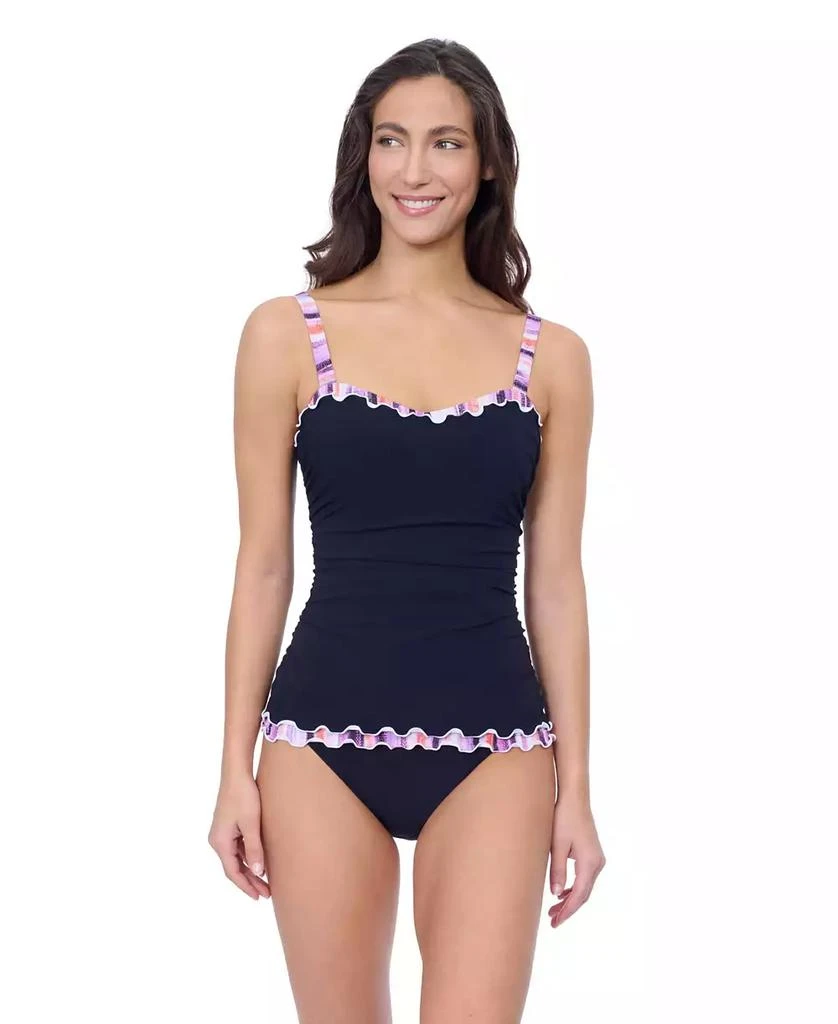 Profile by Gottex Riga E Cup Solid Center Ruched Tankini 1