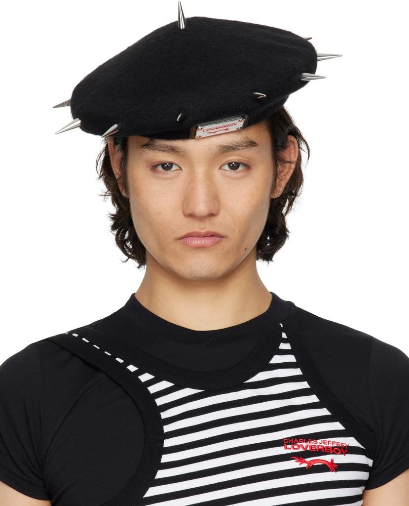 Charles Jeffrey Loverboy Black Spikey Beret 1