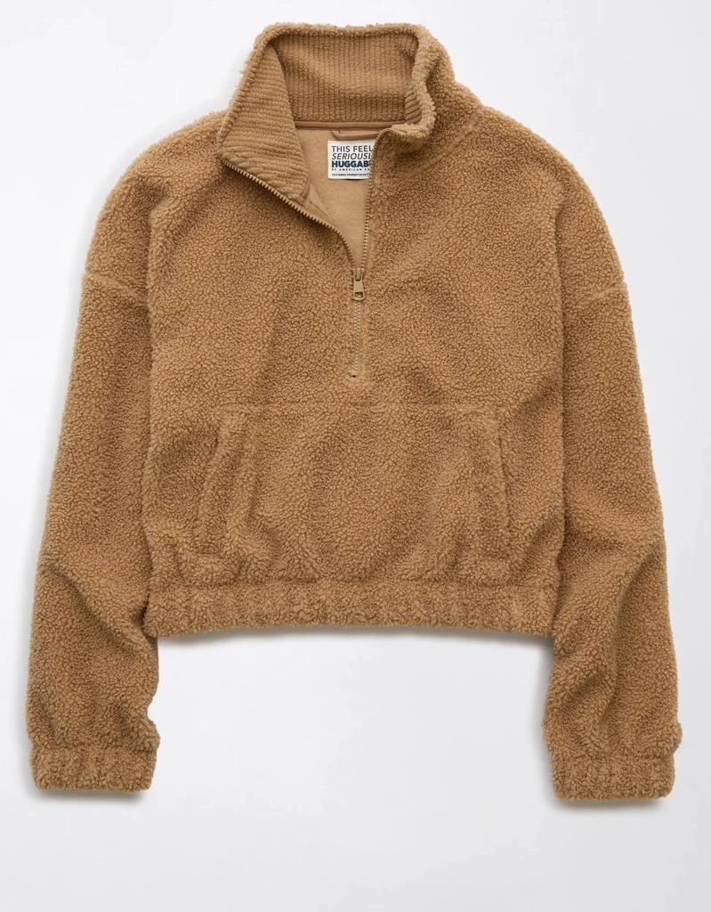 AE AE Cropped Sherpa Quarter-Zip Sweatshirt 3