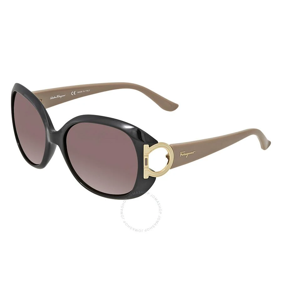 Salvatore Ferragamo Brown Gradient Oval Sunglasses SF668 001 57 3