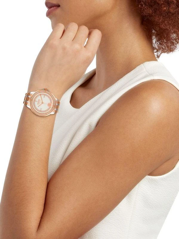 Versace Versus Crystal Two Tone Ladies Watch 38MM Two Tone Stainless Steel & Crystal Bracelet Watch – On  main image 4