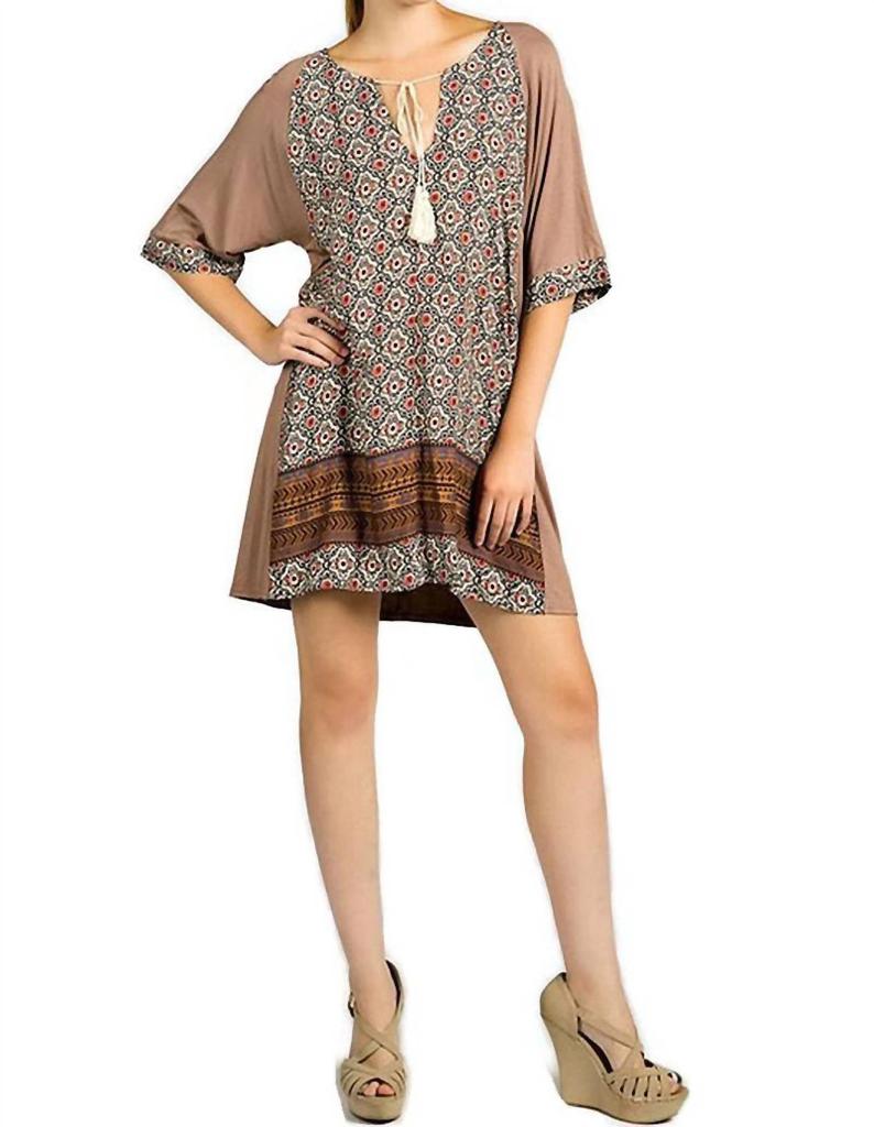 Kori Kori - Mixed Print Tassel Tie Dress