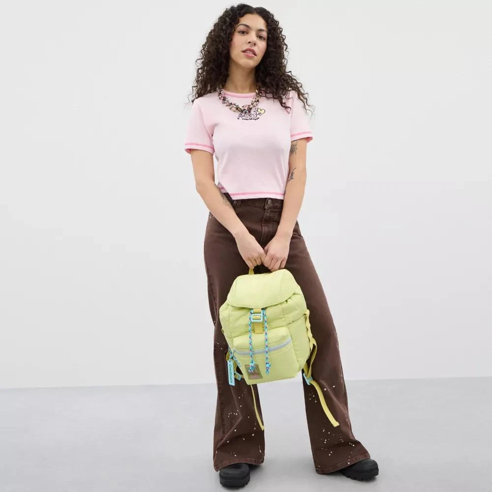 Coachtopia mini loop Backpack in lime green and Dust bag Coachtopia Loop Puffy Heart Bag In Pale Lime - 40% Off  main image 2