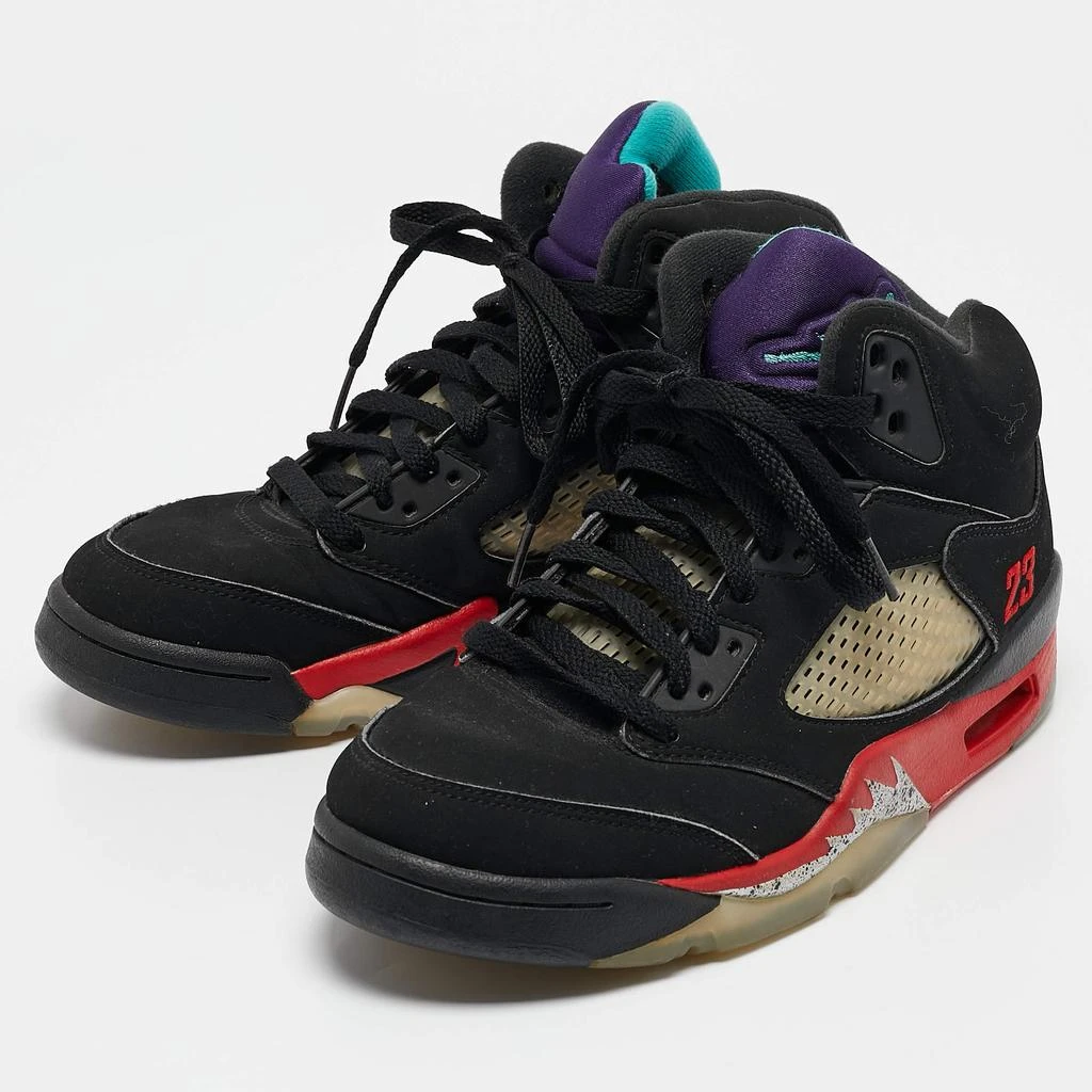 Jordan Jordan Black Nubuck Leather Air Jordan 5 Retro Supreme High Top Sneakers Size 40 2