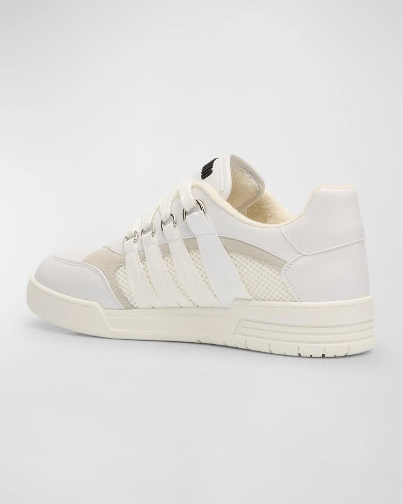 Moschino Men's Streetball Mesh and Leather Low-Top Sneakers 4