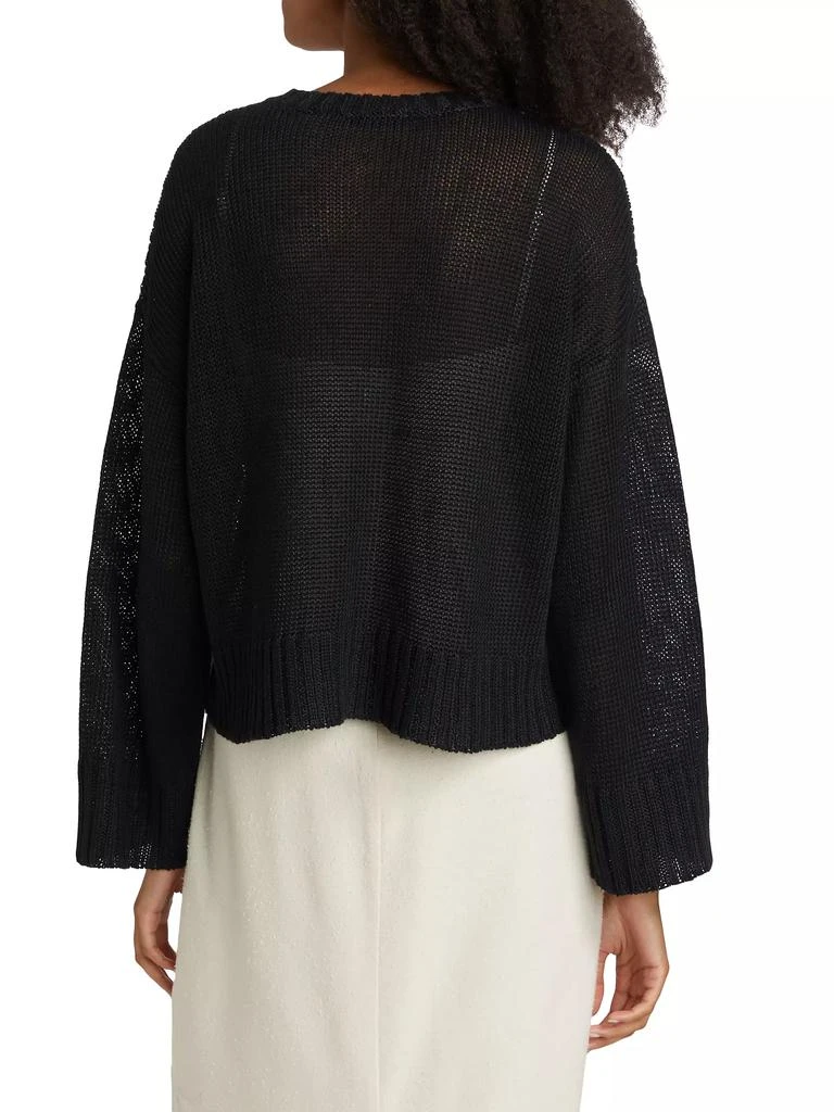 Jenni Kayne Cropped Linen Knit Crewneck Sweater 5