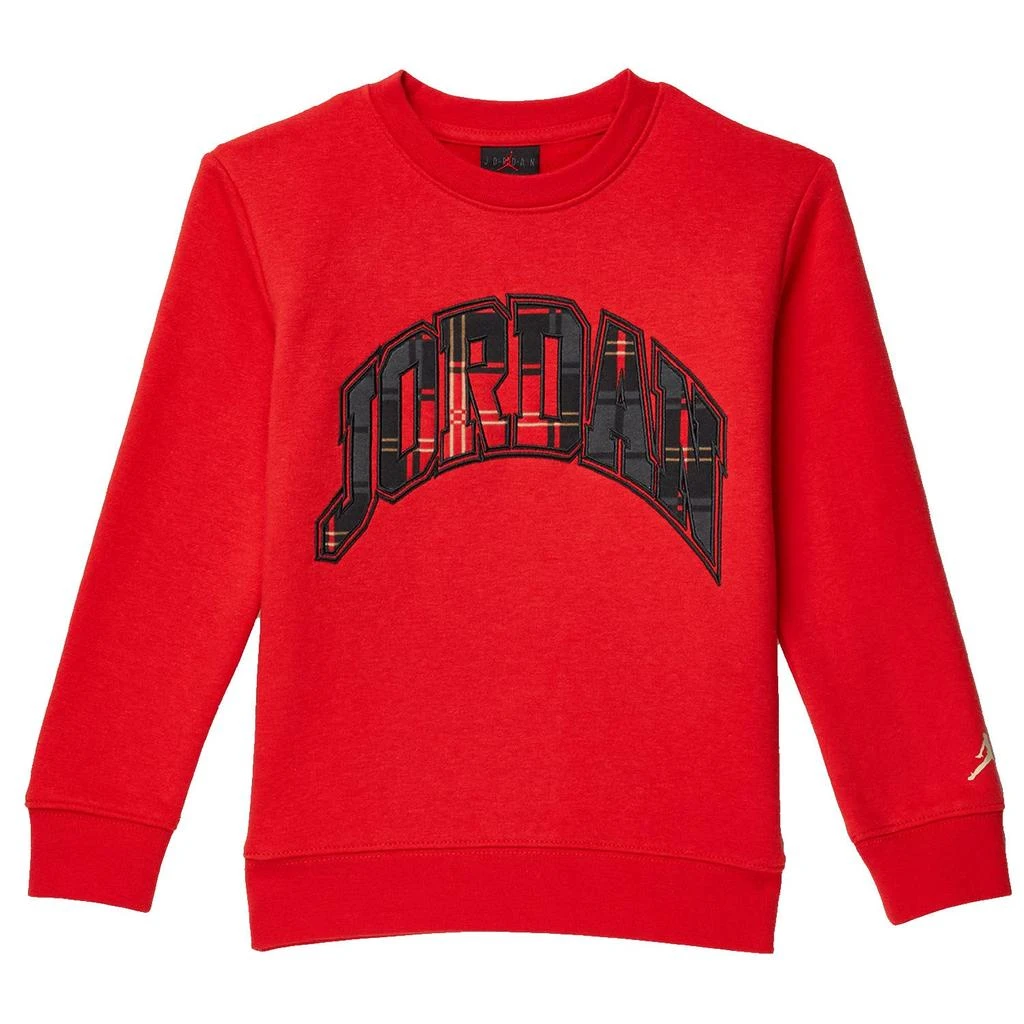 Jordan Kids Essentials Plaid Crew Sweatshirt (Little Kids) 1