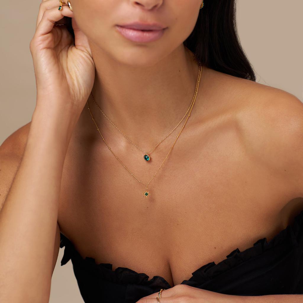 Orelia London Emerald Star Charm Necklace