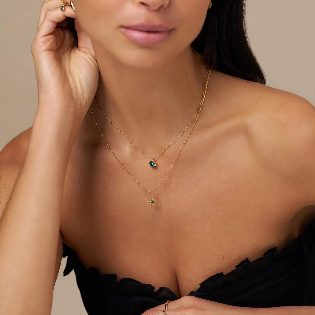 Orelia London Emerald Star Charm Necklace 2