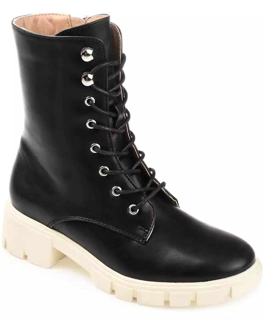 Journee Collection Women's Madelynn Lace Up Lug Sole Combat Boots 1