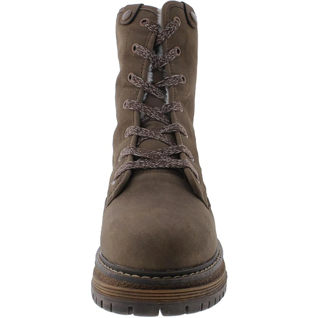 Roxy Bruna II Womens Faux Leather Faux Fur Combat & Lace-up Boots 3