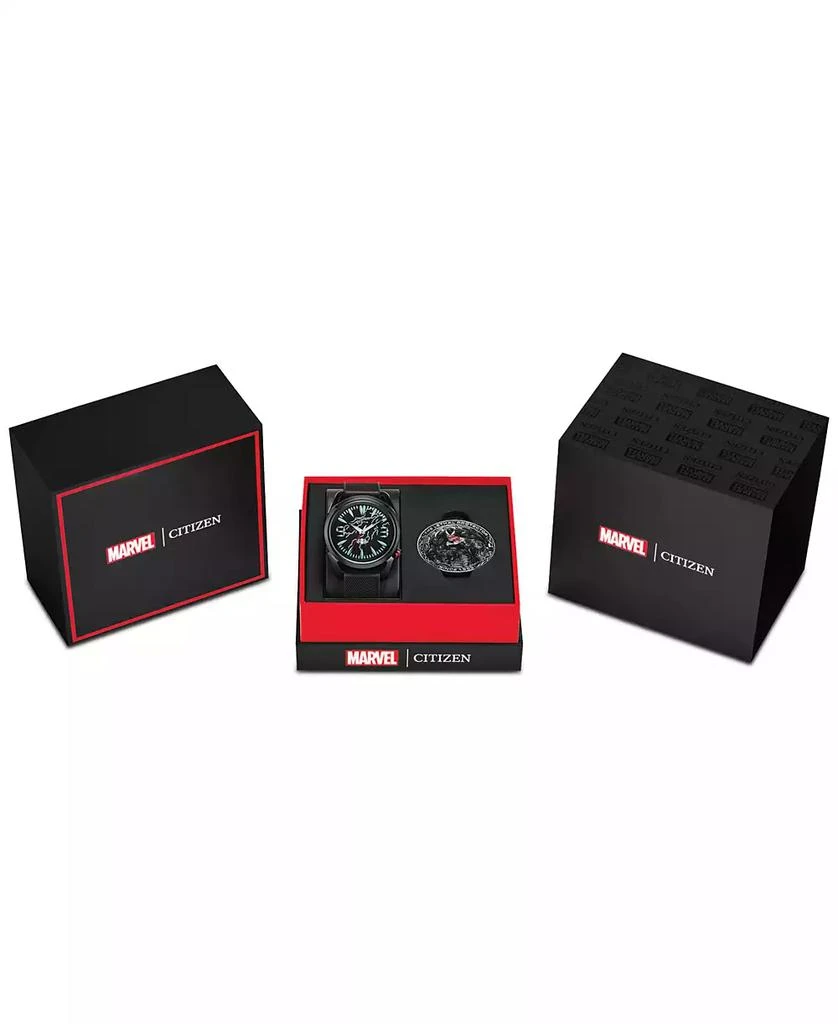Citizen Eco-Drive Men's Marvel Venom Lethal Protector Black Polyurethane Strap Watch 42mm Box Set 6