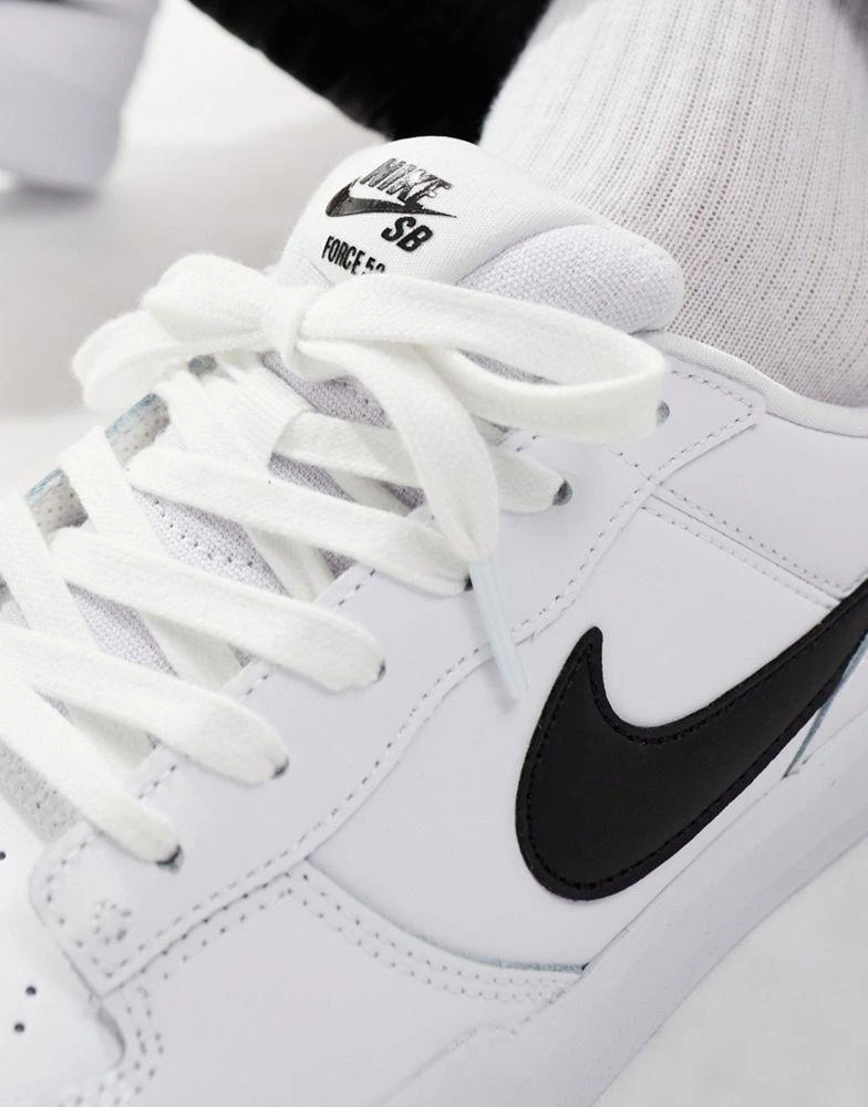 NIKE Nike SB Force 58 trainers in white and black 4