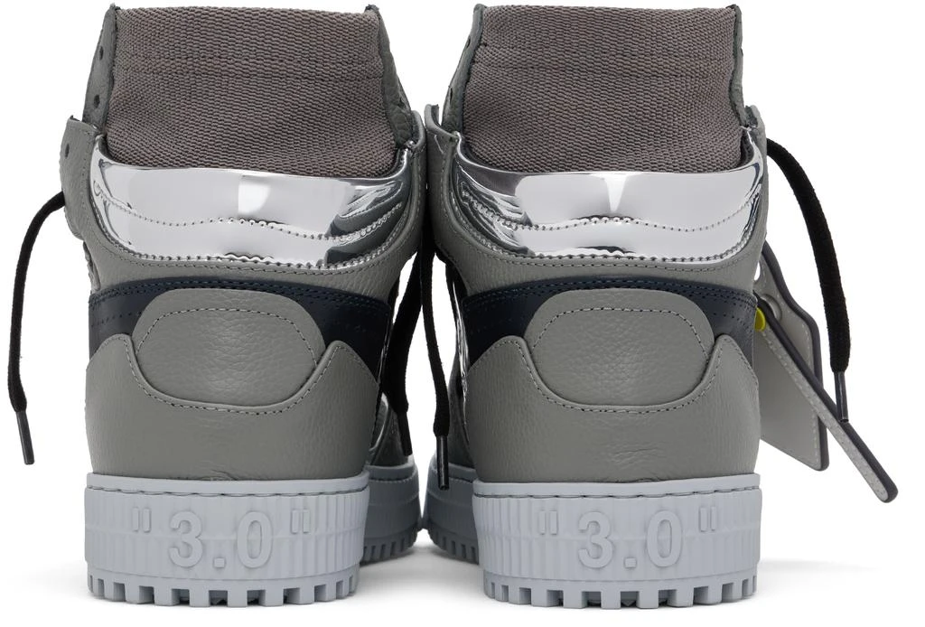 Off-White Gray 3.0 Off Court Mirror Leather Sneakers 2