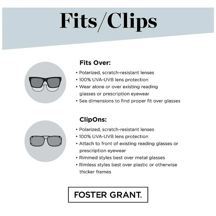 Foster Grant Solar Shield Fits Over Sunglasses 3