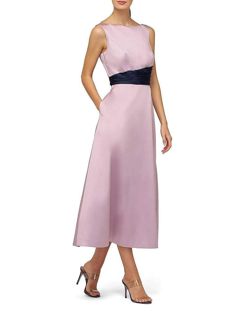 Kay Unger Gemma Satin Tea-Length Dress 8
