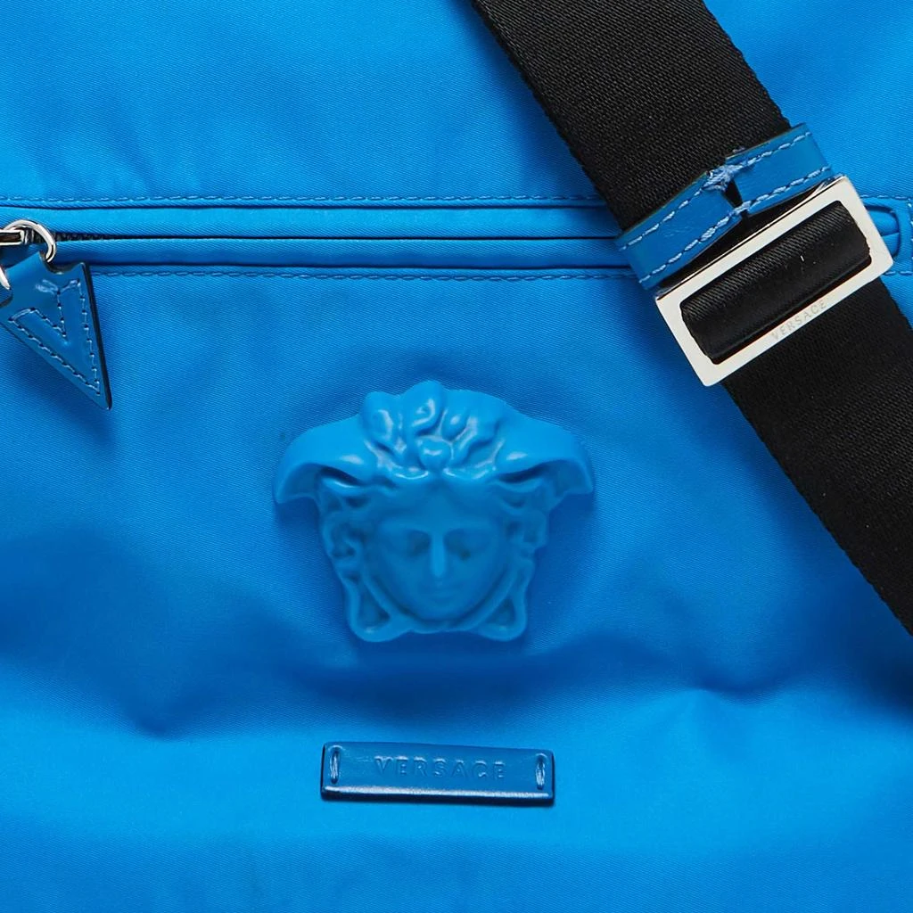 Versace Versace Blue Nylon La Medusa Flap Messenger Bag 5