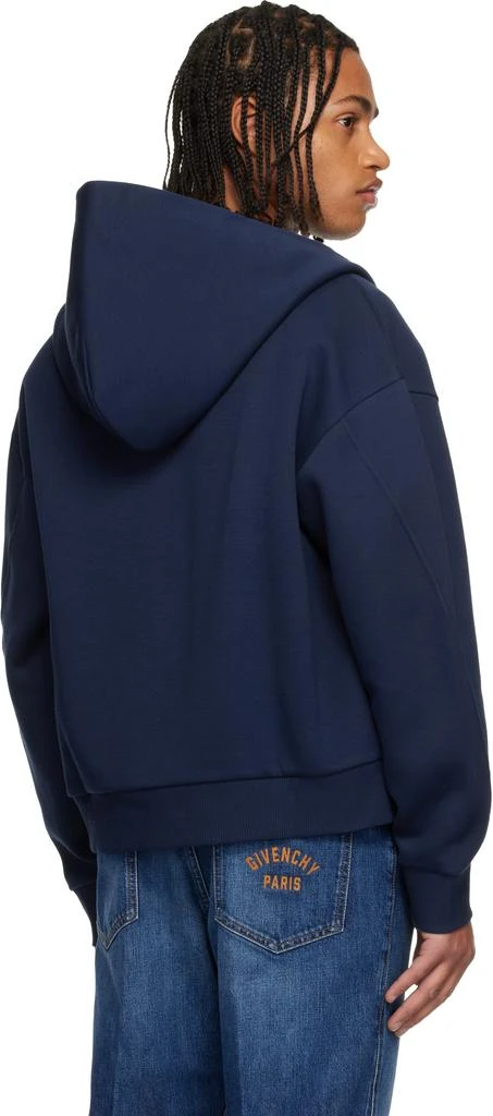 Givenchy Navy Zipped Scuba Hoodie 3