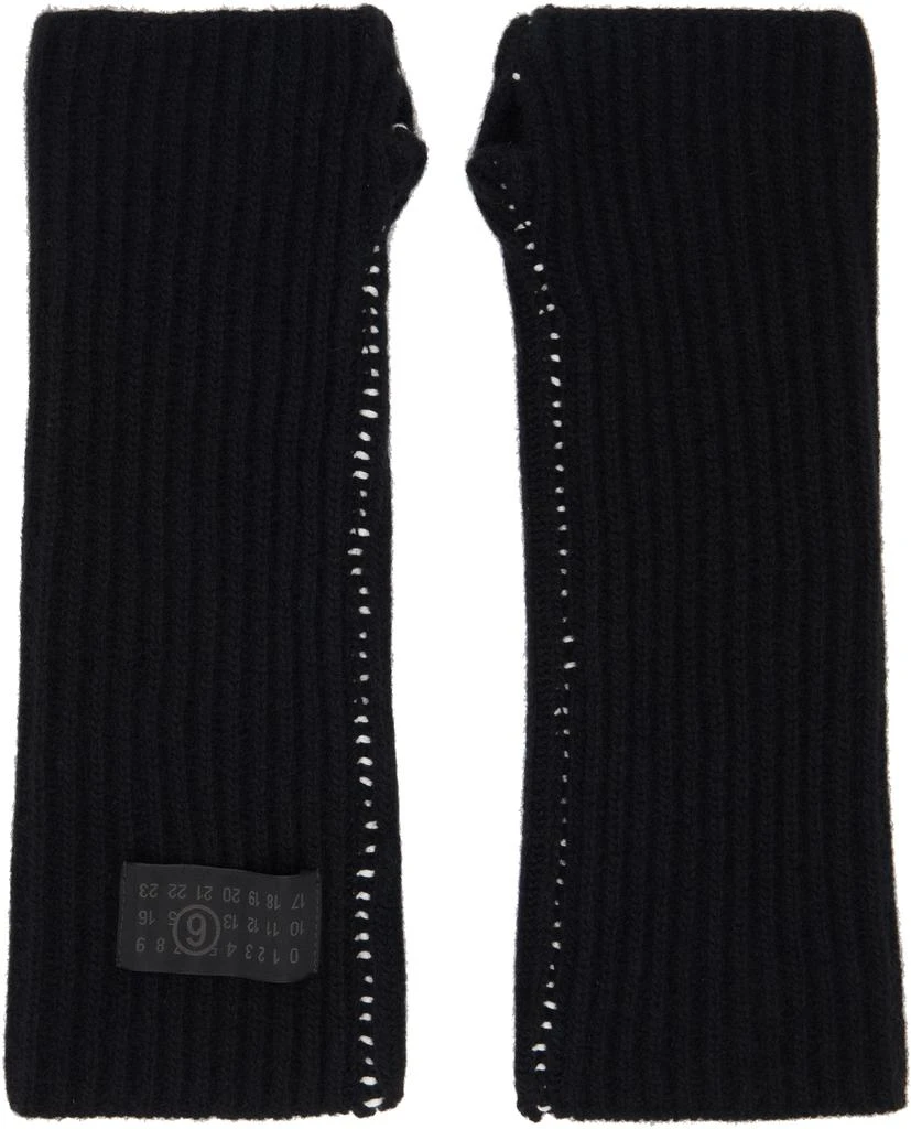 MM6 Black Fisherman Knit Arm Warmers 1