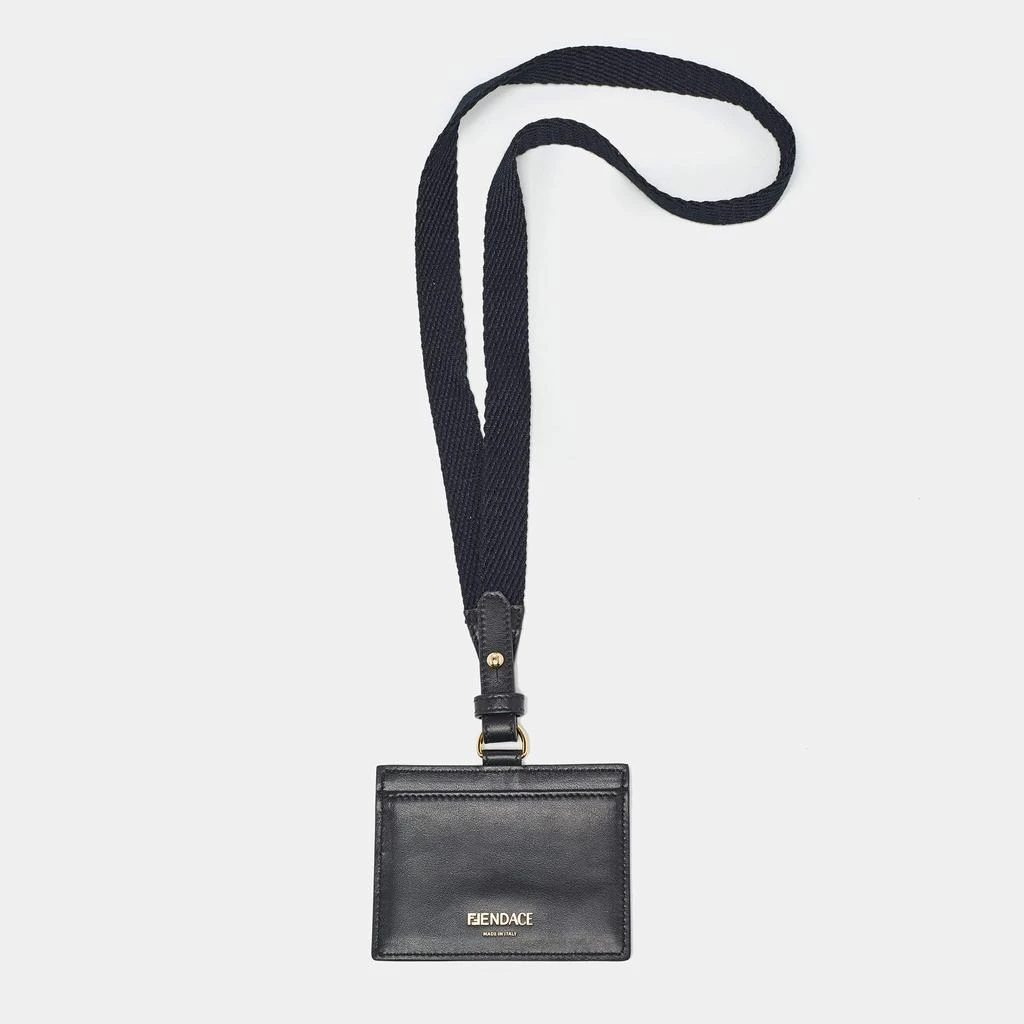 Fendi Fendi x Versace Black/Gold Leather Fendace Lanyard Card Holder 2