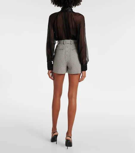 Dolce 
Gabbana Houndstooth high-rise wool-blend shorts 3
