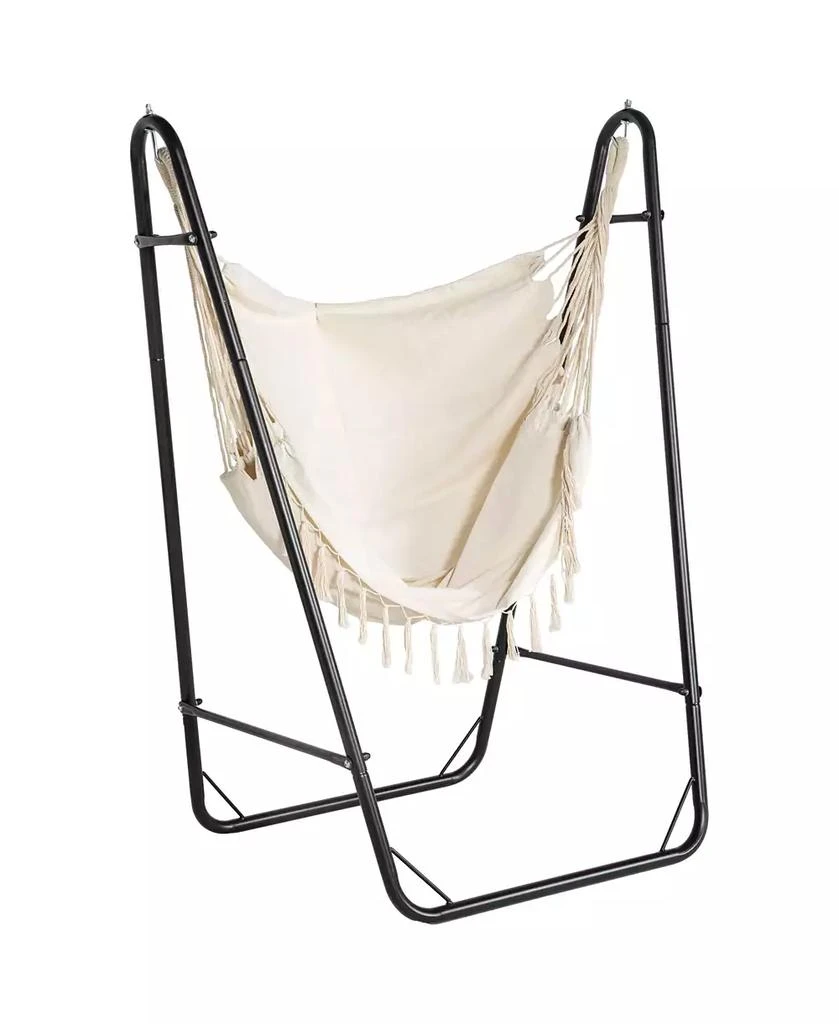 Flynama Outsunny Freestanding Hammock Chair with Stand Storage Pocket 1