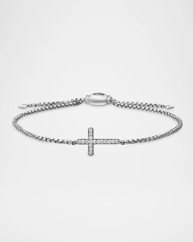 David Yurman Cross Chain Bracelet with Diamonds in Silver, 1.7mm
