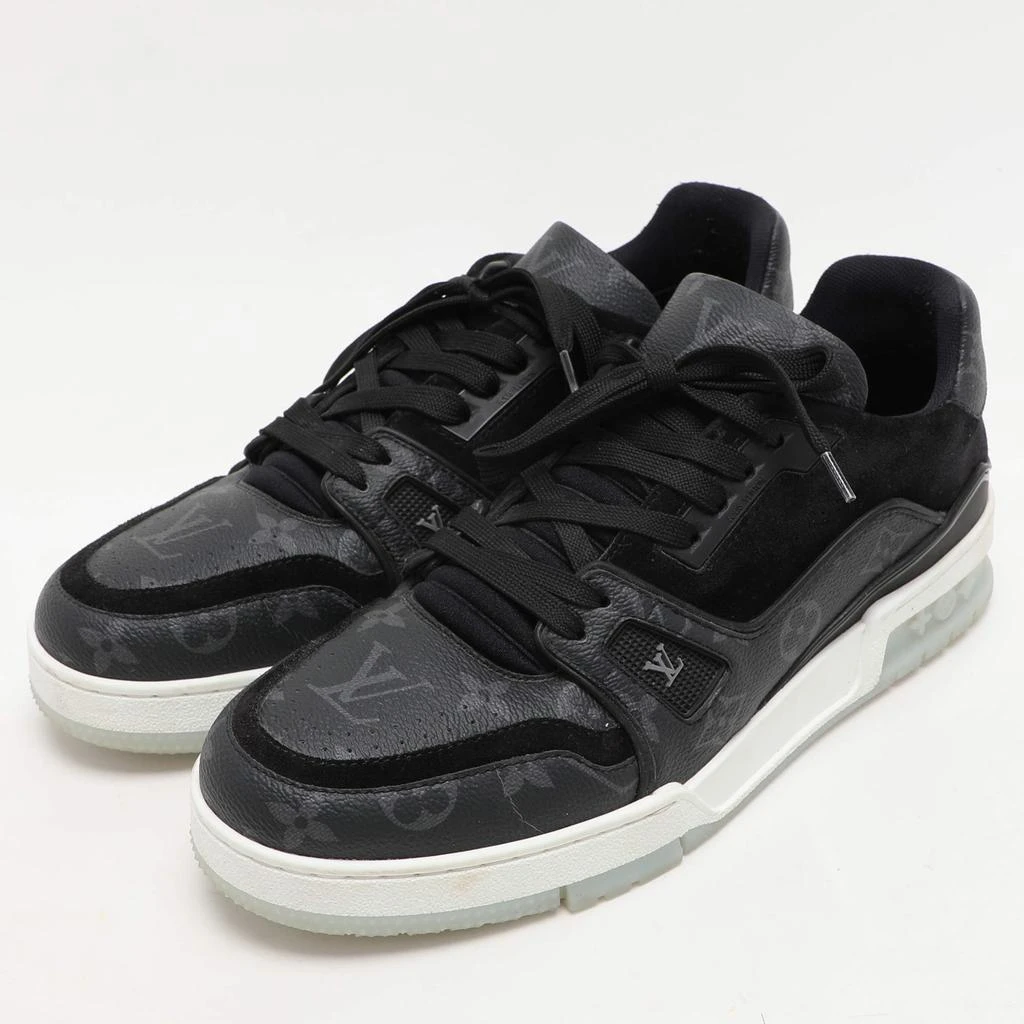 Louis Vuitton Louis Vuitton Black Monogram Eclipse Canvas and Suede LV Trainer Low Top Sneakers Size 41 2