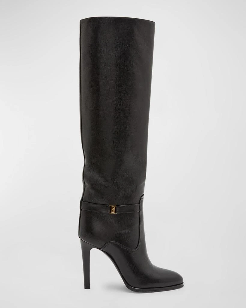 Yves Saint Laurent Diane Leather Buckle Knee Boots 1
