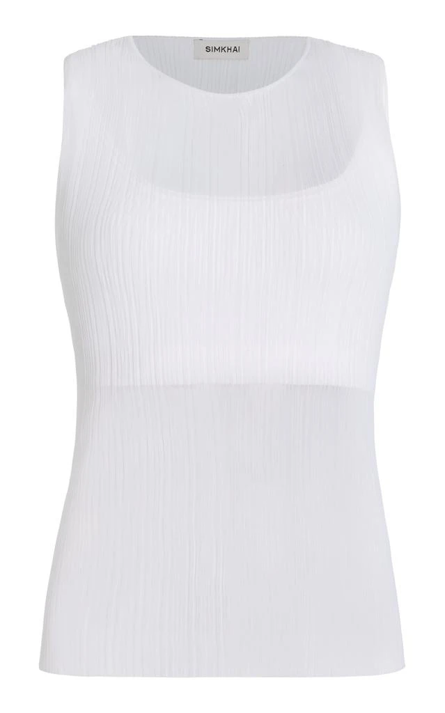 SIMKHAI SIMKHAI - Oakley Plisse Tank Top - White - L - Moda Operandi 1