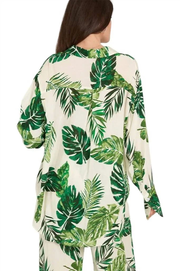 En Creme En Creme - Palms Away Long Sleeve Button Up Top 3