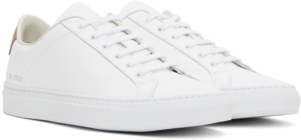 Common Projects White Retro Classic Sneakers 4