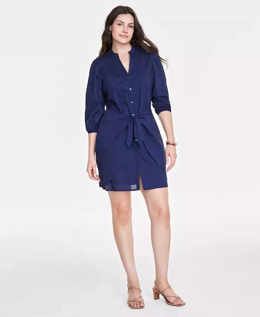 On 34th Women's Cotton Tie-Front Shirtdress, Created for Macy's 1