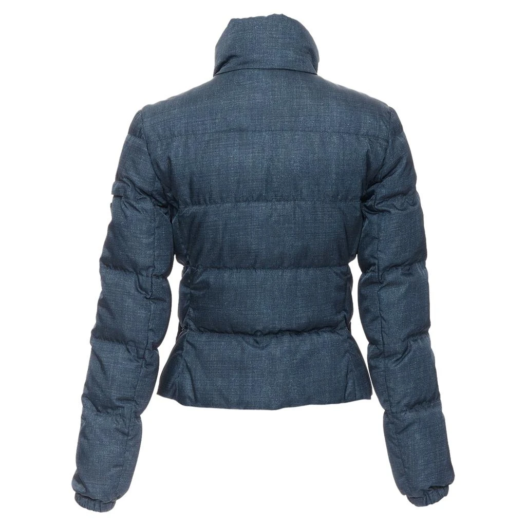 Prada Prad navy denim fabric print triangle logo cropped puffer jacket 6