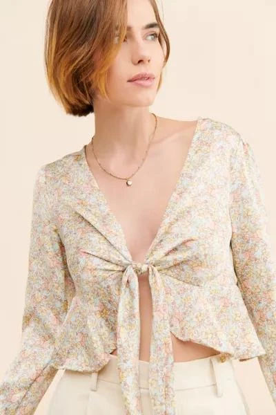 Dress Forum Dress Forum Tie Front Printed Top 3