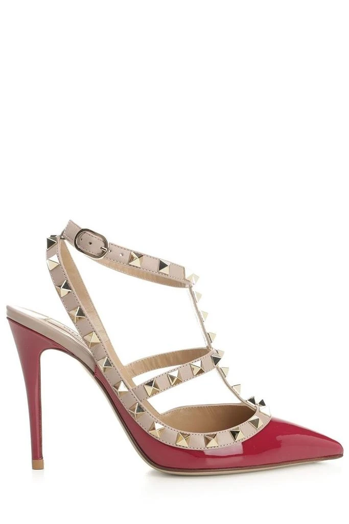 Valentino Valentino Garavani Rockstud Pointed Toe Ankle Strap Pumps from Cettire