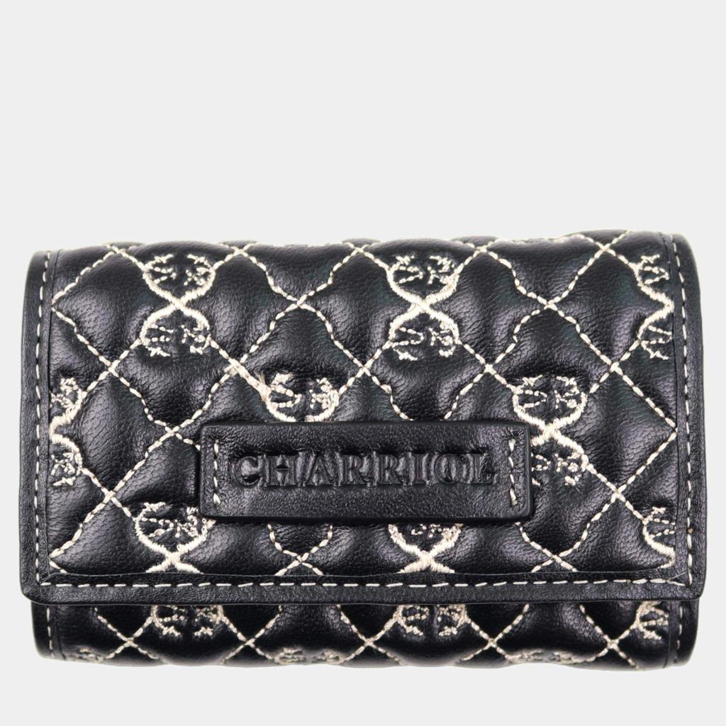 Charriol Charriol Black / Beige Leather Quilted Purses