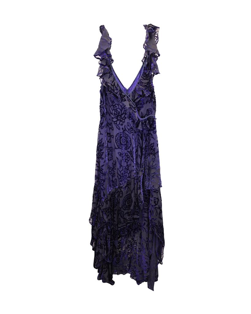 PETER PILOTTO Ruffled Cocktail Dress in Violet Viscose