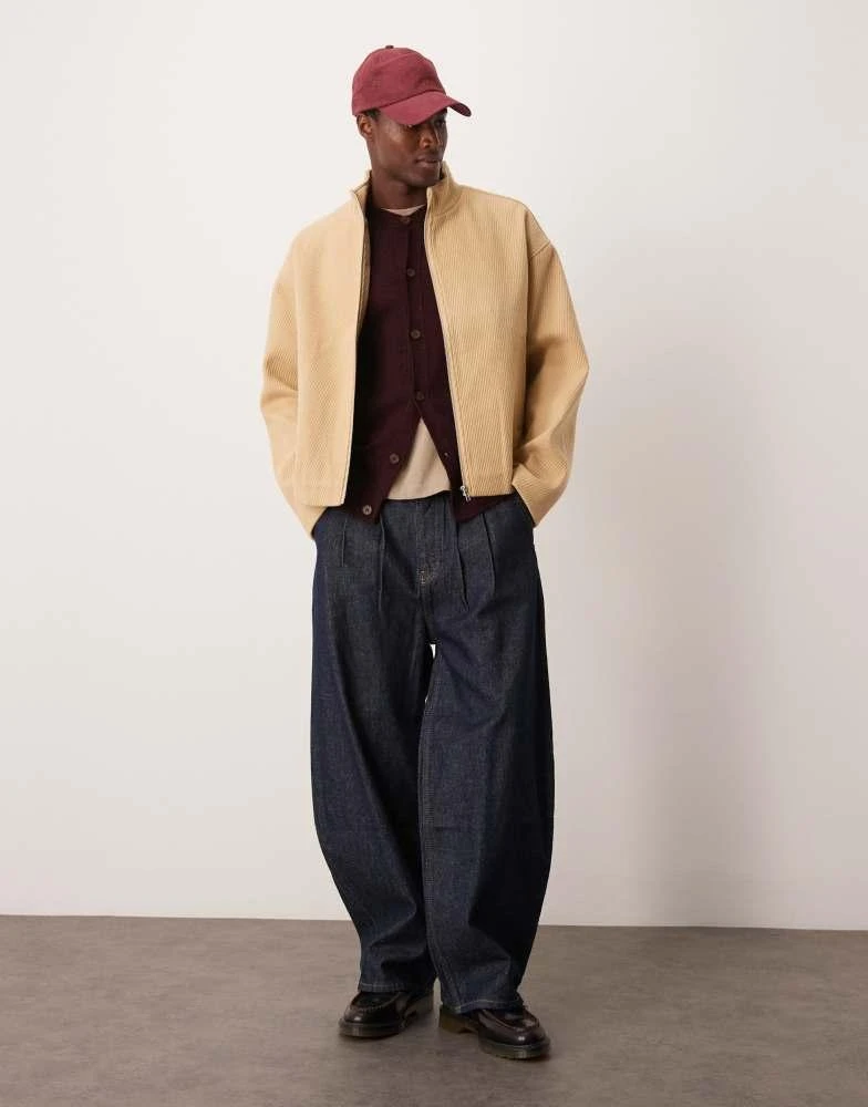 ASOS ASOS DESIGN oversized wool look jacket with funnel neck in camel 2