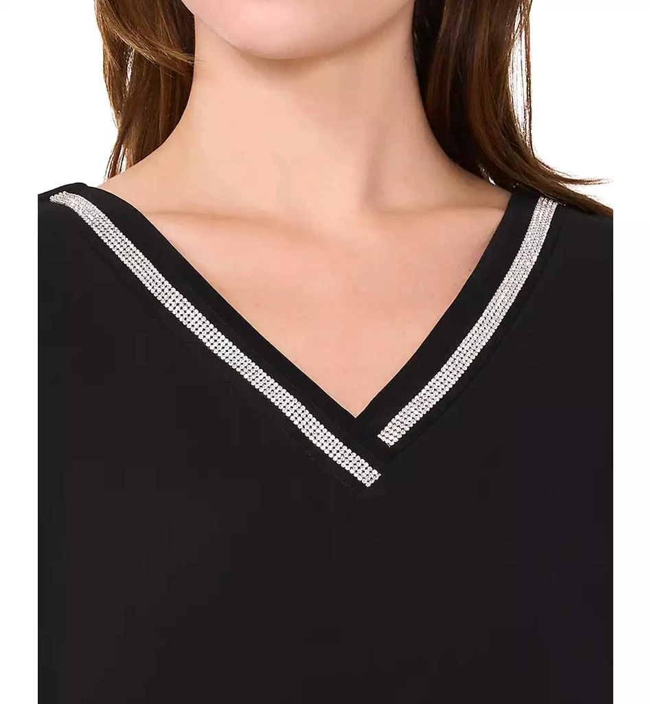 MSK Women's Rhinestone-Trim Cape-Overlay Top 3